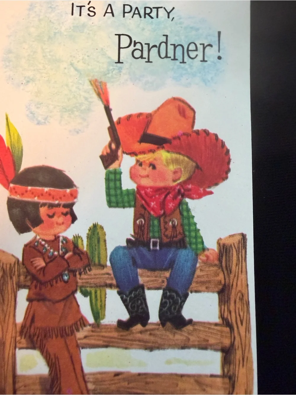 8 Vintage 1950s Western “It’s a Party Pardner” Vivid Color Cards